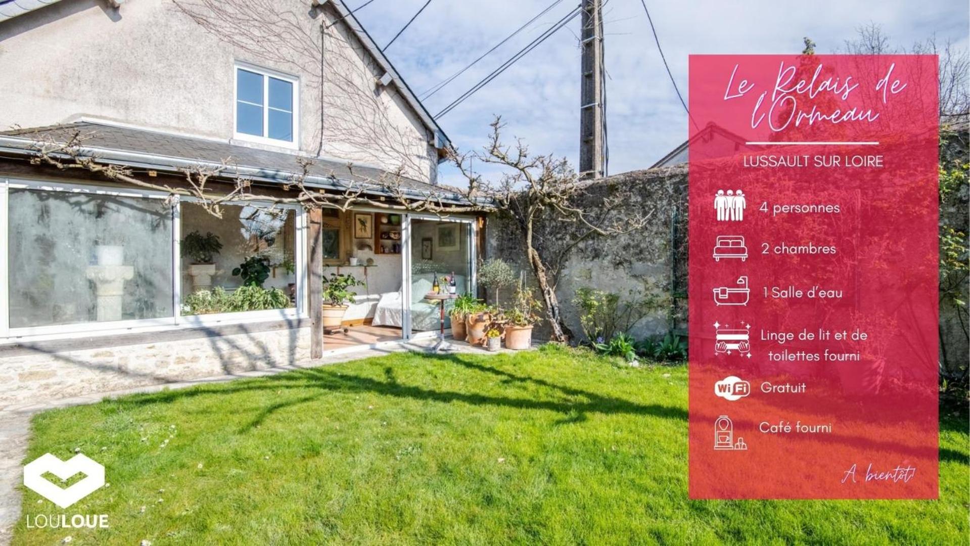 Le Relais De L'Ormeau - Charmant Gite Pour 4 Pers. Lussault-sur-Loire Екстериор снимка